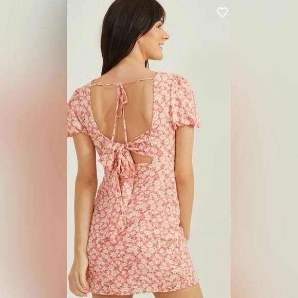 NWT Altar’d State Bellamy Floral Dress Coral - Picture 4 of 6